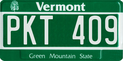 VT license plate PKT409