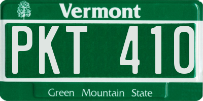 VT license plate PKT410