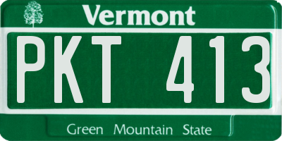 VT license plate PKT413