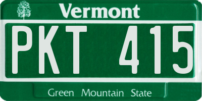 VT license plate PKT415
