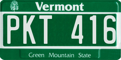 VT license plate PKT416