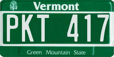 VT license plate PKT417