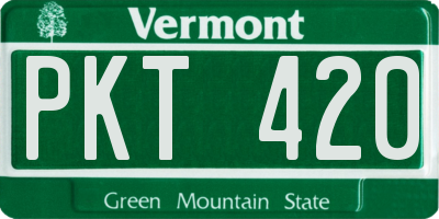 VT license plate PKT420