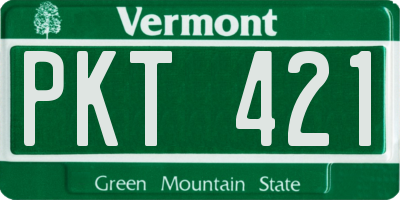 VT license plate PKT421