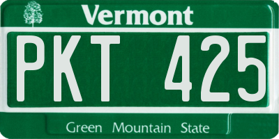 VT license plate PKT425