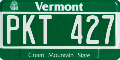 VT license plate PKT427