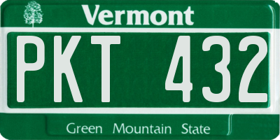 VT license plate PKT432