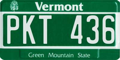 VT license plate PKT436