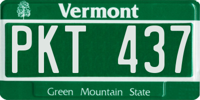 VT license plate PKT437
