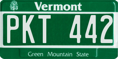 VT license plate PKT442