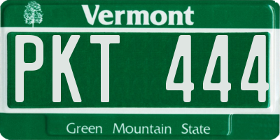 VT license plate PKT444