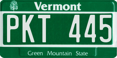VT license plate PKT445