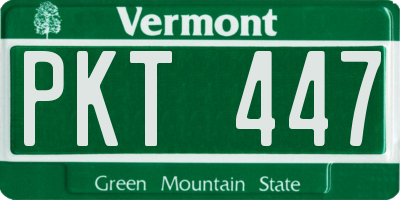VT license plate PKT447