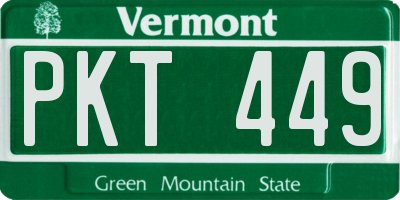 VT license plate PKT449