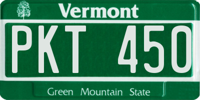 VT license plate PKT450