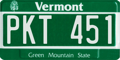 VT license plate PKT451