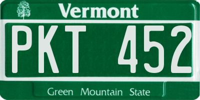 VT license plate PKT452