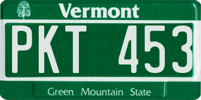 VT license plate PKT453