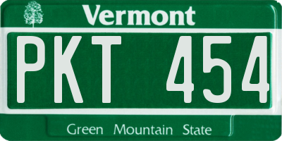 VT license plate PKT454
