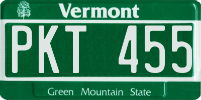 VT license plate PKT455
