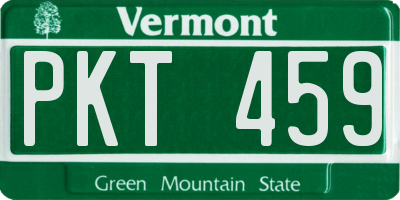 VT license plate PKT459