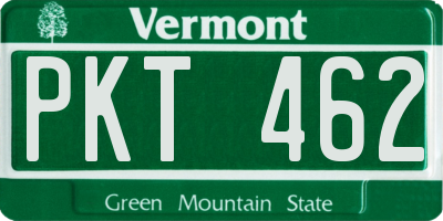 VT license plate PKT462