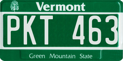 VT license plate PKT463