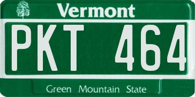 VT license plate PKT464