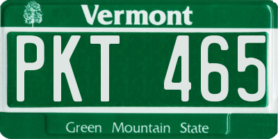 VT license plate PKT465
