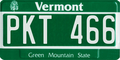 VT license plate PKT466