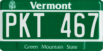 VT license plate PKT467