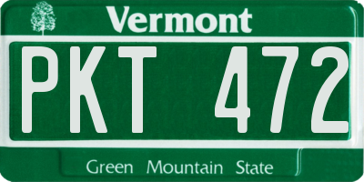 VT license plate PKT472