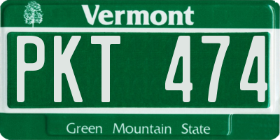 VT license plate PKT474