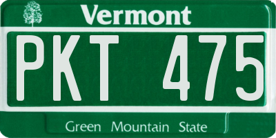 VT license plate PKT475