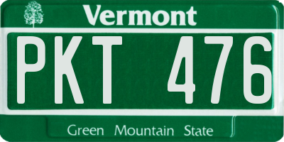 VT license plate PKT476