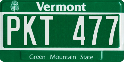 VT license plate PKT477