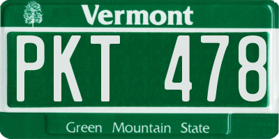 VT license plate PKT478