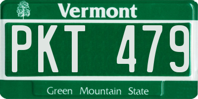 VT license plate PKT479