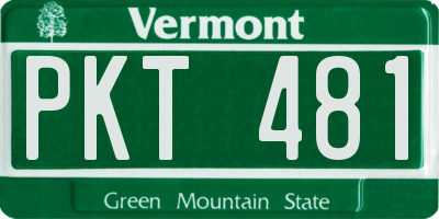 VT license plate PKT481