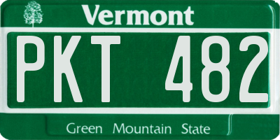 VT license plate PKT482