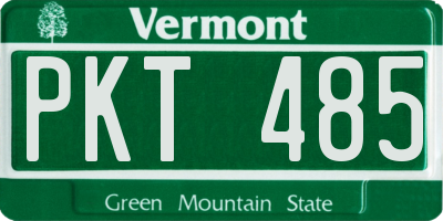 VT license plate PKT485