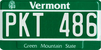 VT license plate PKT486