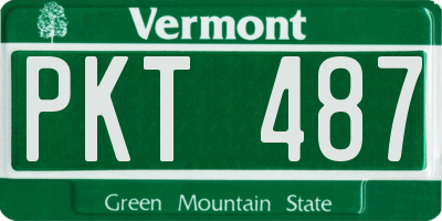 VT license plate PKT487