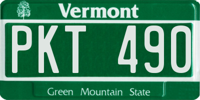 VT license plate PKT490