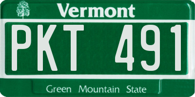 VT license plate PKT491