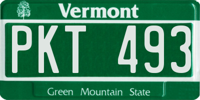 VT license plate PKT493