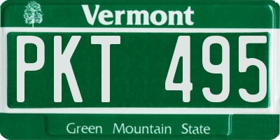 VT license plate PKT495