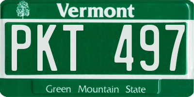 VT license plate PKT497