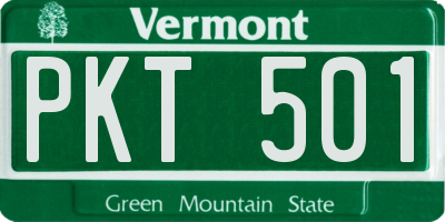VT license plate PKT501