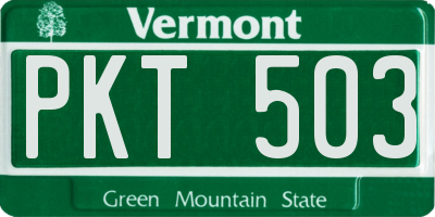 VT license plate PKT503